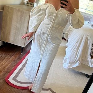 Mara Hoffman off the shoulder white midi dress size 2